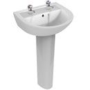 Armitage Shanks Sandringham 21 550mm Basin With Full Pedestal 2 Tap Holes E895101 + E897601