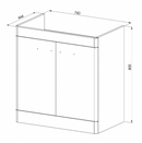 Anas Rossini 760x800x444mm Floorstanding Unit With Basin Wolf Grey ROSSINI12 + DEEP800