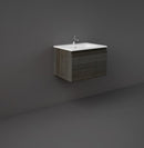 RAK Ceramics Joy Uno Wall Hung 1 Drawer Vanity With Basin 600mm Moka Walnut UNOWH060MOK + JOYDI06101WH
