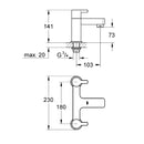 Grohe Lineare Two Handled Bath Filler Tap - Chrome 25104000