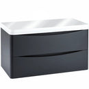 Anas Bella 896x450x448mm Wall Mounted Vanity With Countertop Matt Grey BELLA-900WALLCAB-MATTGREY + BELLA-COUNTERTOP-900-GWTE