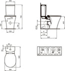 E013701Ideal Standard Retail Connect Air Close Coupled Bowl / Back-to Wall With Aquablade Technology - Horizontal Outlet E013701 + E080901 + E191901