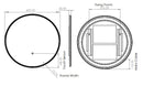 Tavistock Oxygen Mirror Illuminated Round - 800mm x 800mm - Brass XGM80C-BR