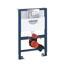 Grohe 0.82 WC Frame Chrome Plate Rimless Wall Hung Toilet Pan And Soft Close Seat 38773000
