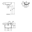 Ideal Standard i.Life S 500mm 1 Tap Hole Semi-Recessed Basin - White T519501