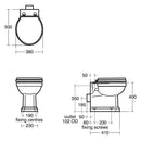 Ideal Standard Waverley 545mm Back to Wall Pan Toilet Seat And  Cover U471201 + U011801