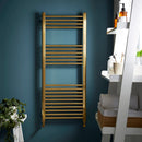 22mm Straight Towel Rail 500x1600mm Brushed Brass STR516BRASS
