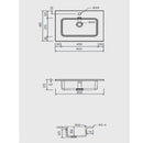 RAK Ceramics Joy 610mm In-Countertop Basin 1 Tap Hole JOYDI06101WH