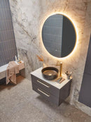 Tavistock Oxygen Illuminated Mirror Circle  600mm x 600mm - Black XGM60C-BL