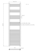 22mm Straight Towel Rail 500x1800mm Chrome STR518C