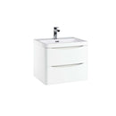 Anas Bella 596x450x448mm Wall Mounted Vanity With Basin White PAINT-BELLA-600WALLCAB-GWTE + BELLA-600BASIN