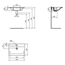 Ideal Standard Connect Air 640mm Wall Hung Basin 1 Tap Hole - White E028901