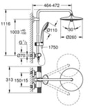 Grohe Euphoria Cool touch 260 Shower System With Thermostatic Mixer For Wall Mounting 27296003
