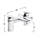 Tavistock Blaze 2 Tap Hole Deck Mounted Bath Filler - Chrome TBL32