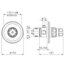 JTP Continental Concealed Thermostatic Shower Mixer Valve - Chrome
