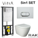 Rimless Toilet Rak Ceramics Vitra Wc Frame Concealed Cistern Soft Close Seat Chrome Plate