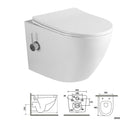 Rimless Toilet Natalia Vortex Tornado Flushing Wall Hung Pan Inc BIDET FUNCTION Soft Seat Grohe Wc Frame 1.12 Chrome Flush Plate 3877220A