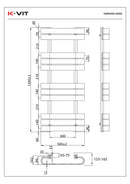 Steel Tower Rail Tampa 1200 x 500 Towel Rail Anthracite TAM1200-500A