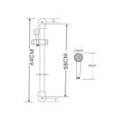 JTP Ruby Shower Rail Kit Single Function Handset - Chrome