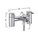 Tavistock Kinetic 2 Tap Hole Deck Mounted Bath Shower Mixer - Chrome TKN42
