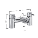 Tavistock Kinetic 2 Tap Hole Deck Mounted Bath Filler - Chrome TKN32