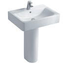 Ideal Standard Concept Cube 600mm Pedestal Basin With Pedestal 1 Tap Hole - White E794301 + E783701