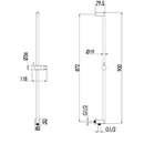 JTP Curve Shower Rail Kit Multi Function Handset - Chrome
