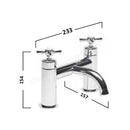 Tavistock Cheltenham 2 Tap Hole Deck Mounted Bath Filler - Chrome TCM32