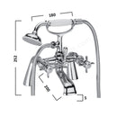 Tavistock Varsity 2 Tap Hole Deck Mounted Bath Shower Mixer Traditional Chrome TVA42