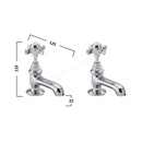 Tavistock Varsity Deck Mounted 2 Tap Hole Basin Mixers (Pair) Traditional Chrome TVA70