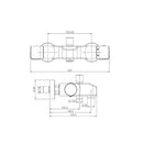 JTP Wall Mounted Thermostatic Bath Shower Mixer Tap - Chrome