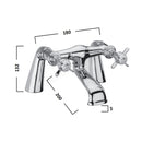 Tavistock Varsity 2 Tap Hole Deck Mounted Bath Filler Traditional Chrome TVA32