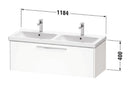 Duravit D-Code 1184x460mm 1 Drawer Wall Hung Vanity Unit Fjord Green DC4669010HG0000 + 24001200002