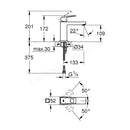 GROHE EUROCUBE Single Lever Basin Mixer Tap 1/2″ M-Size 23446000