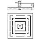 JTP Labyrinth Square Fixed Shower Head - 200mm x 200mm - Chrome