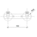 JTP Mounting System for Shower Valves - 150mm Centres - Chrome