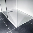 TM 25 slim design rectangle shower tray 25mm stone resin linear drain free waste