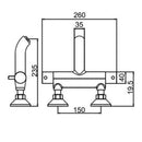 JTP Florentine Wall Mounted Thermostatic Bath Shower Mixer Tap - Chrome