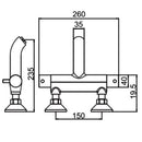 JTP Florence Deck Mounted Thermostatic Bath Shower Mixer Tap - Chrome