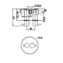 JTP Florence 2 Outlet Thermostatic Concealed Shower Valve With Oval Backplate - Chrome