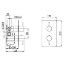 JTP Florence 3 Outlet Thermostatic Concealed Shower Valve - Chrome