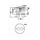 JTP Florence 3 Outlet Thermostatic Concealed Shower Valve With Oval Backplate - Chrome