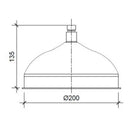 JTP Victorian Fixed Shower Head - 200mm Diameter - Nickel