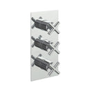 JTP Solex 3 Outlet 3 Handle Thermostatic Concealed Shower Valve - Chrome