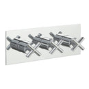 JTP Solex 3 Outlet 3 Handle Horizontal Thermostatic Concealed Shower Valve - Chrome