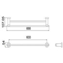 JTP Cora Twin Towel Rail - Chrome
