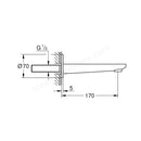 Grohe Lineare New Bath Spout Exp - Chrome 13383001
