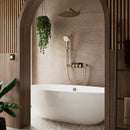 Aqualisa S3 Smart ShoWither With Controller Adjustable Handset  Kit & Fixed Ceiling Head HP/Combi Brushed Brass S3BB.HW.U