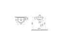 VitrA Milton 450mm Washbasin With Pedestal 1 Tap Hole5750L003-0999 + 6408L003-0156