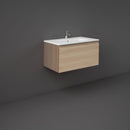 RAK Ceramics Joy Uno Wall Hung 1 Drawer Vanity With Basin 800mm Scandinavian Oak UNOWH080SOK + JOYDI08101WH